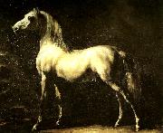 Theodore   Gericault cheval gris oil painting on canvas